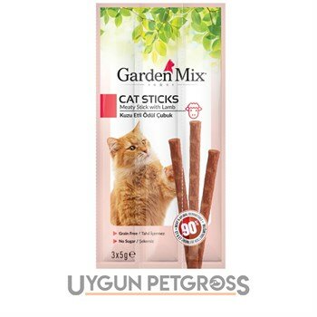 Gardenmix Kuzu Etli Kedi Stick Ödül 3*5g - Garden Mix - Stick Kedi Ödülleri
