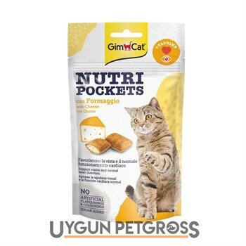 Gimcat Nutripockets Peynir ve Taurin Kedi Ödülü 60 Gr - Gimcat - Kedi Bisküvileri