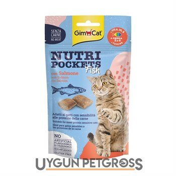 Gimcat Nutripockets Somon Omega 3 ve 6 Kedi Ödülü 60 Gr - Gimcat - Kedi Bisküvileri