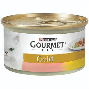 Gourmet Gold Parca Etli ve Soslu Somon ve Tavuklu Kedi Konserve Maması 85 Gr
