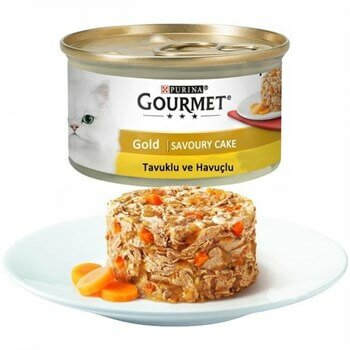 Gourmet Gold Savoury Cake Tavuklu ve Havuclu Kedi Konserve Maması 85 Gr