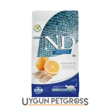 Nd Ocean Tahılsız Ringa Balıklı Portakalli Yetişkin Kedi Maması 1.5 Kg - N&D - Yetişkin Kedi Maması