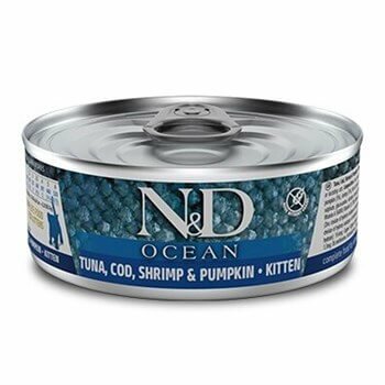 Nd Ocean Tahılsız Ton, Morina Balıklı Karidesli Balkabaklı Yavru Kedi Konserve Maması 80 Gr Kedi Konserve Mamaları N&D