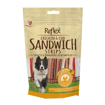 Reflex Köpek Ödül Tavuklu ve Morina Balik Dilim Sandvic 80 Gr