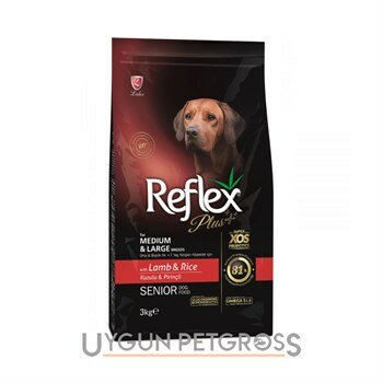 Reflex Plus Orta ve Büyük Irk +7 Yaş için Kuzulu Etli Yaşlı Köpek Maması 3 Kg - Reflex - Yaşlı Köpek Maması