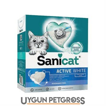 SaniCat Active White Ultra Topaklanan Kedi Kumu 10lt - Sanicat - Bentonit Topaklanan Kedi Kumları