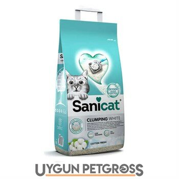 Sanicat Clumping White Cotton Fresh Oksijen Kontrol Kedi Kumu 10 Lt - Sanicat - Bentonit Topaklanan Kedi Kumları